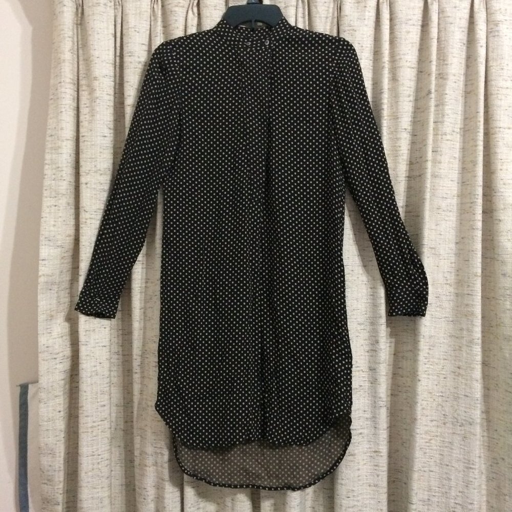 Madewell Long-Sleeve Small Dot Printed Tunic Dress